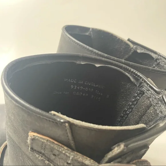 Rare Vintage Dr. Martens Motorcycle Boots Buckles Made in England 5 Black - Picture 15 of 15
